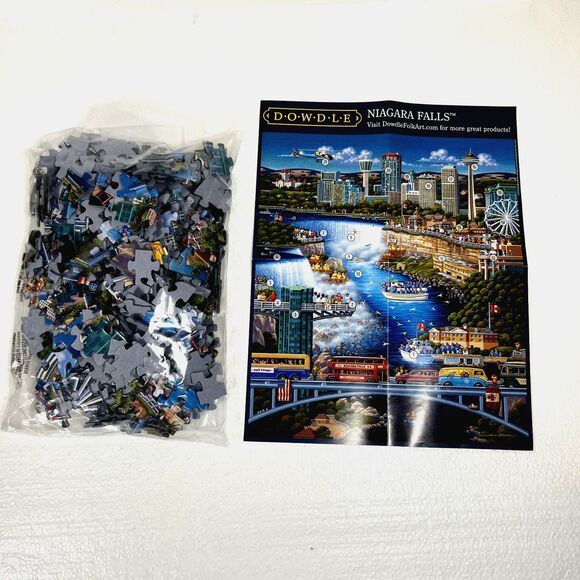 Dowdle Folk Art Jigsaw Puzzle,  500 Piece, NIAGRA FALLS 16 x 20 Collectible - Picture 3 of 4